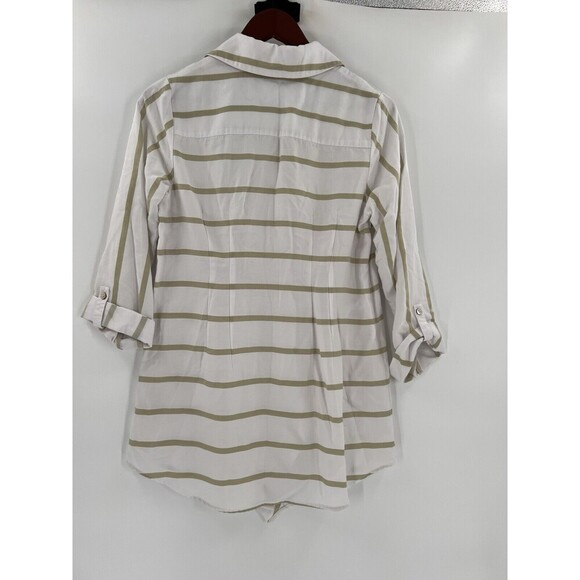 SOFT SURROUNDINGS Asymmetrical Washed Tencel Tunic Top Striped XSMALL Easy Wear - Picture 6 of 12